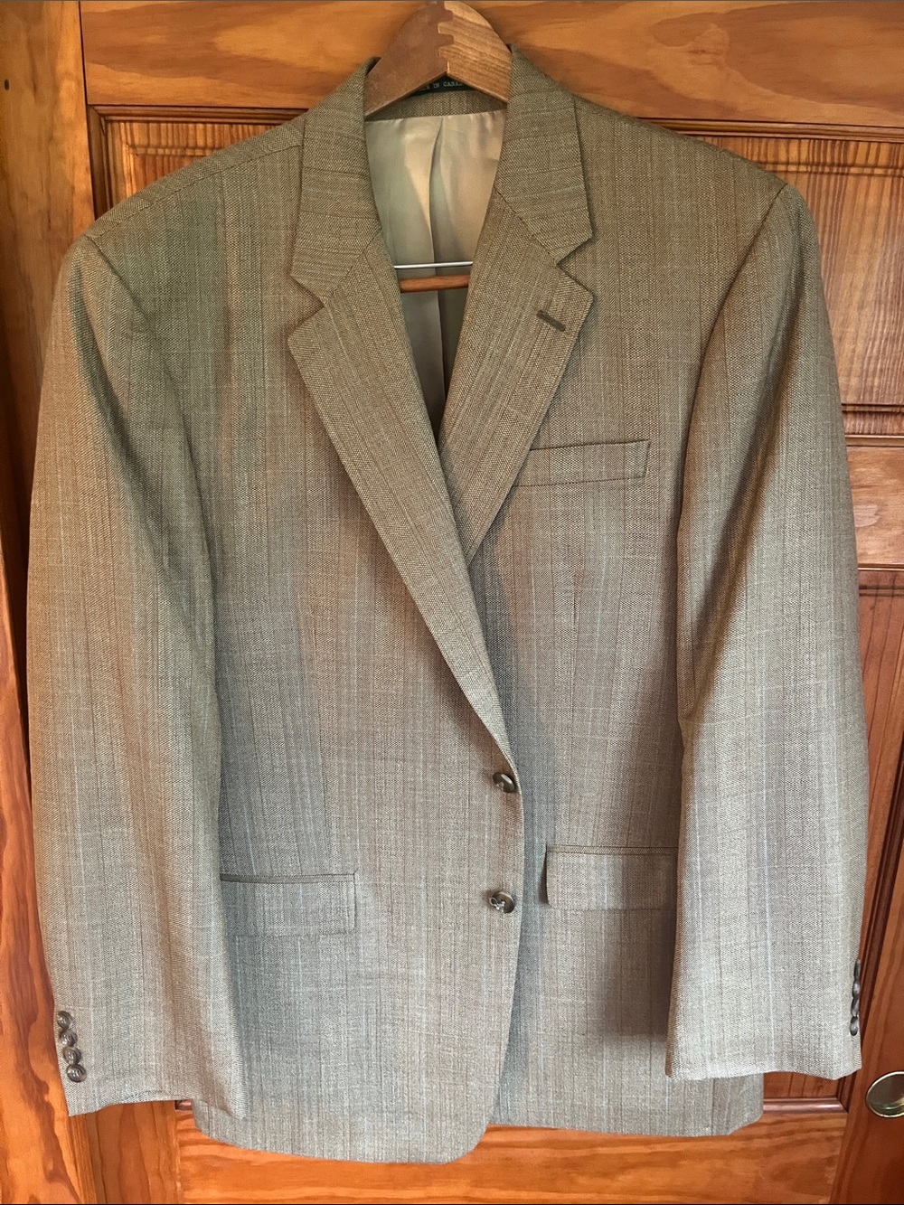 Ralph Lauren Taupe Herringbone Two-Button Sport Coat